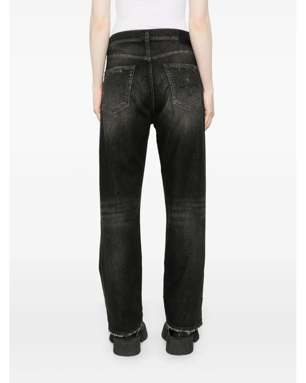 R13 Black Logo-Patch Jeans