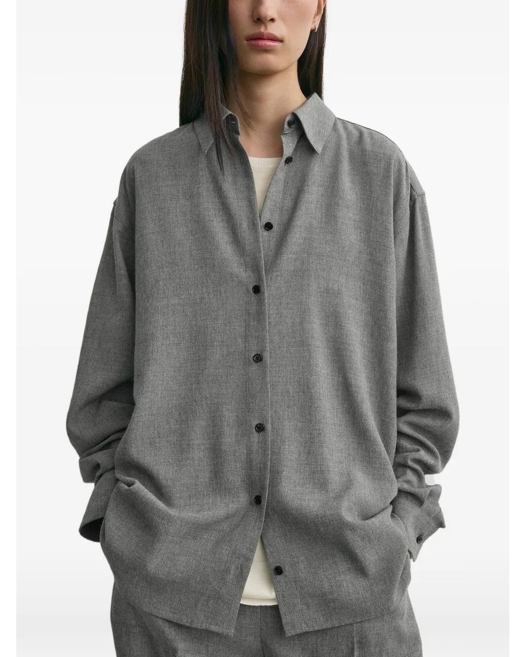 Totême Gray Classic Fluid Shirt
