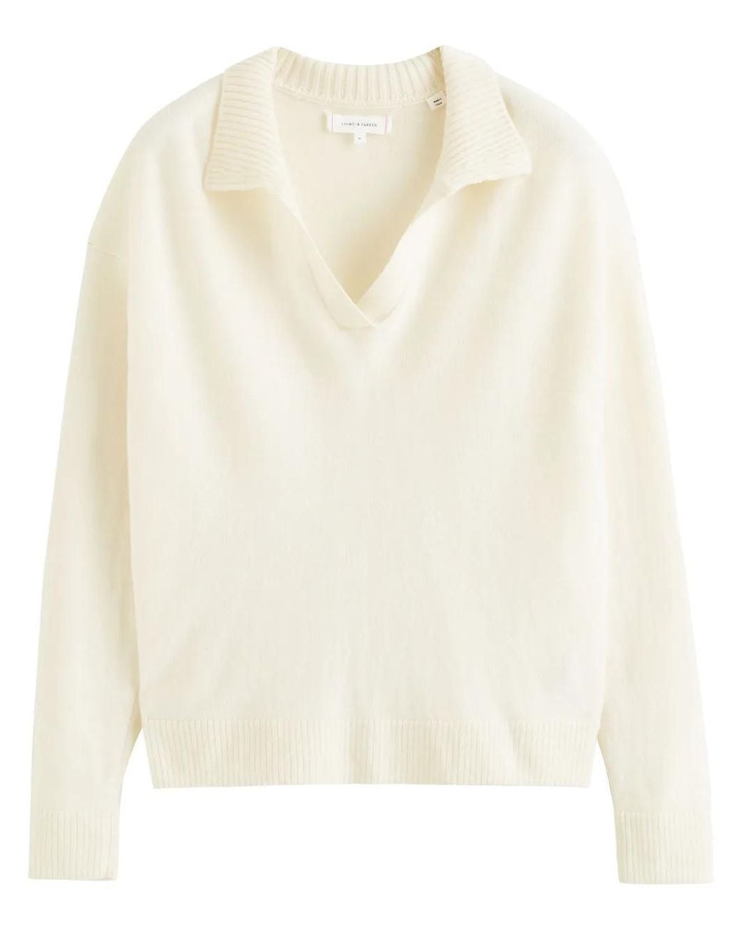 Chinti & Parker White V-Neck Jumper
