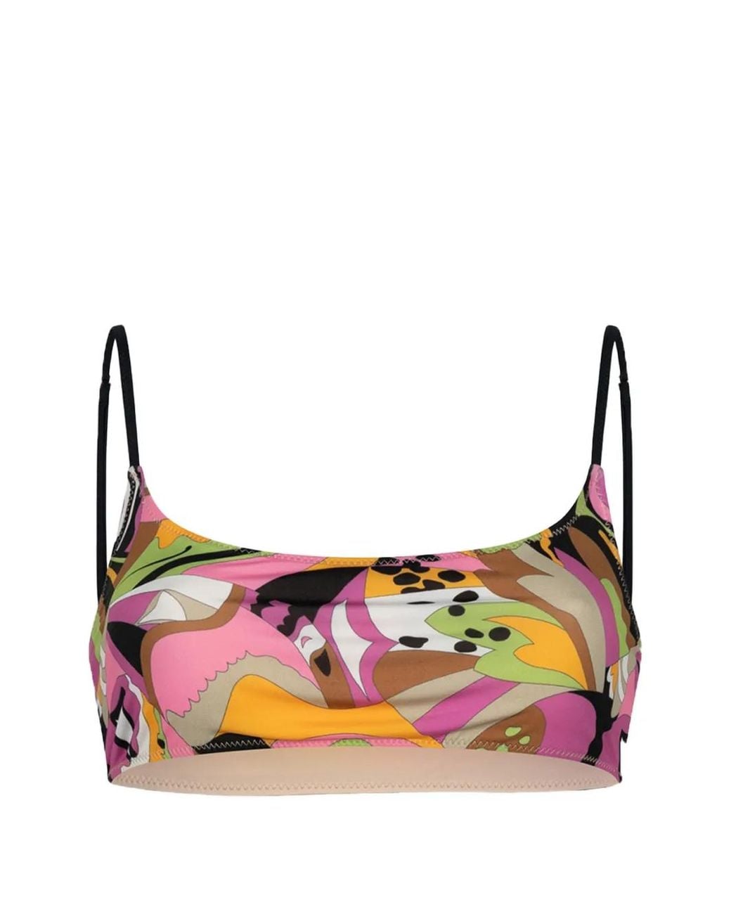 Paramidonna Pink Chiara Abstract-Print Bikini Top