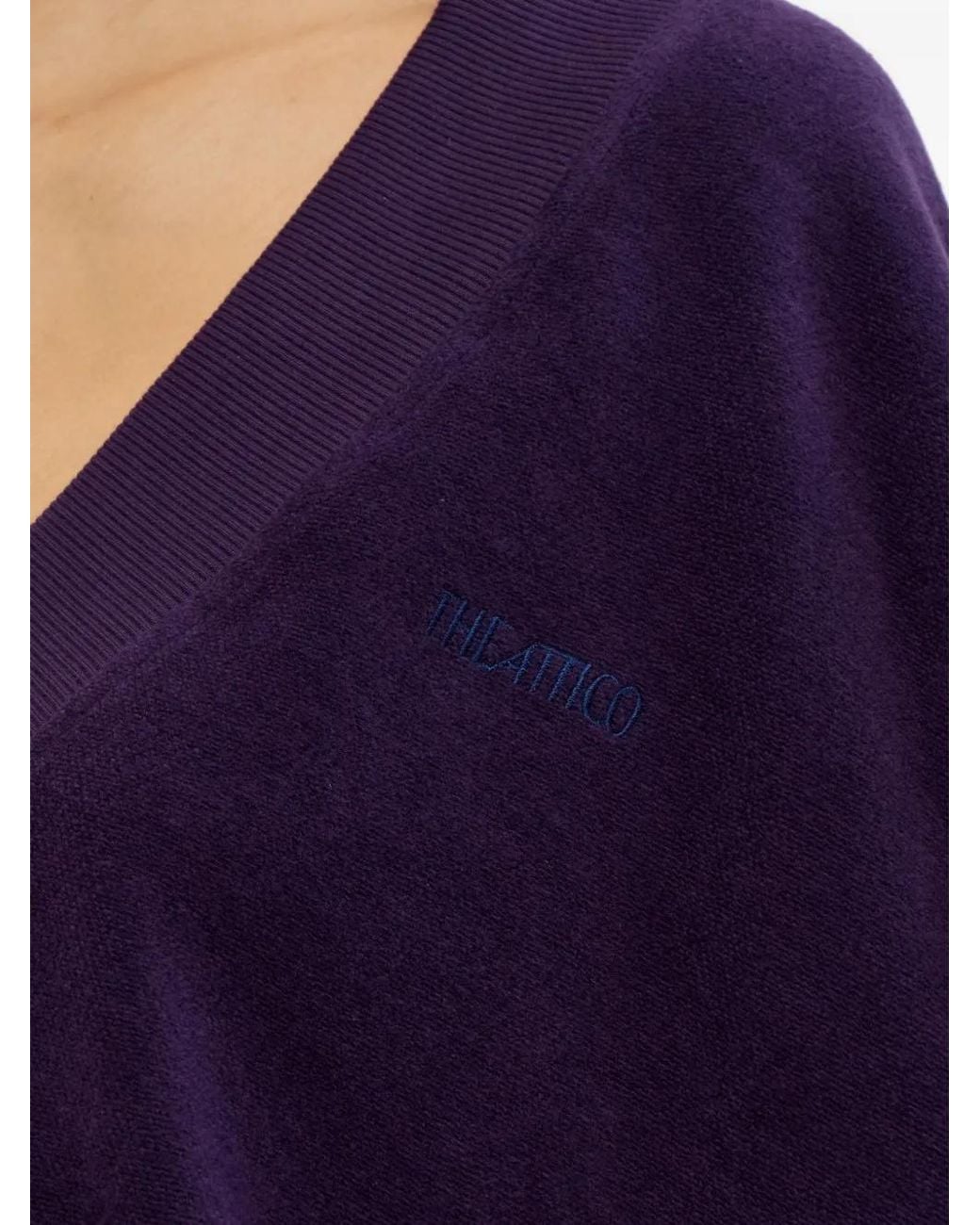 The Attico Blue V-Neck Sweatshirt
