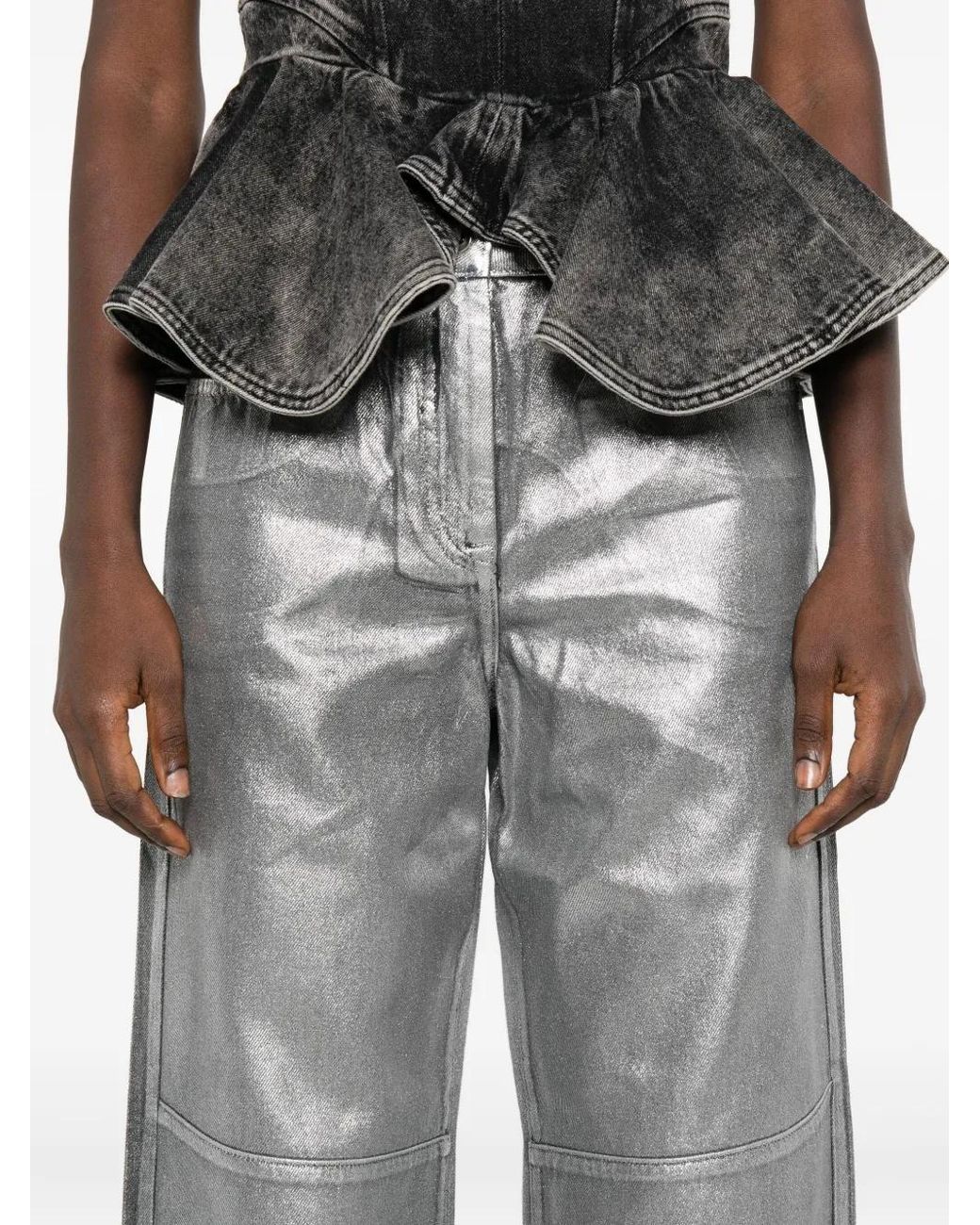 Patrizia Pepe Gray Panelled Trousers