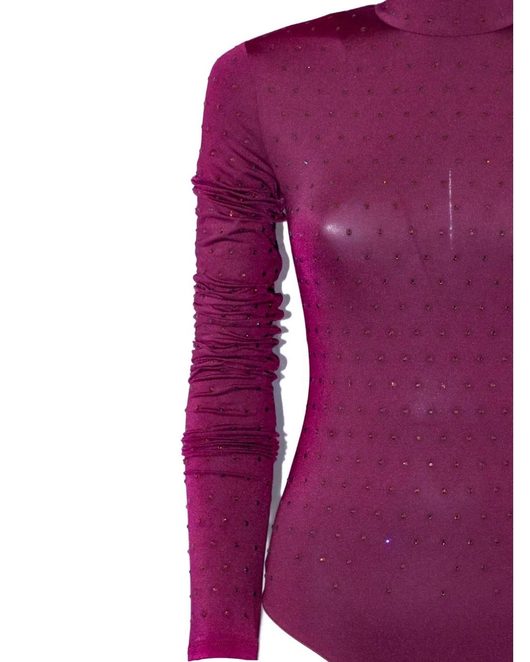 ANDAMANE Purple High-Neck Bodysuit