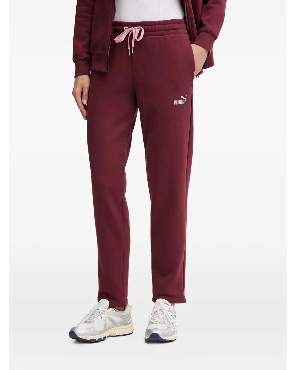 PUMA Red Metallic Hooded Sweat Suit