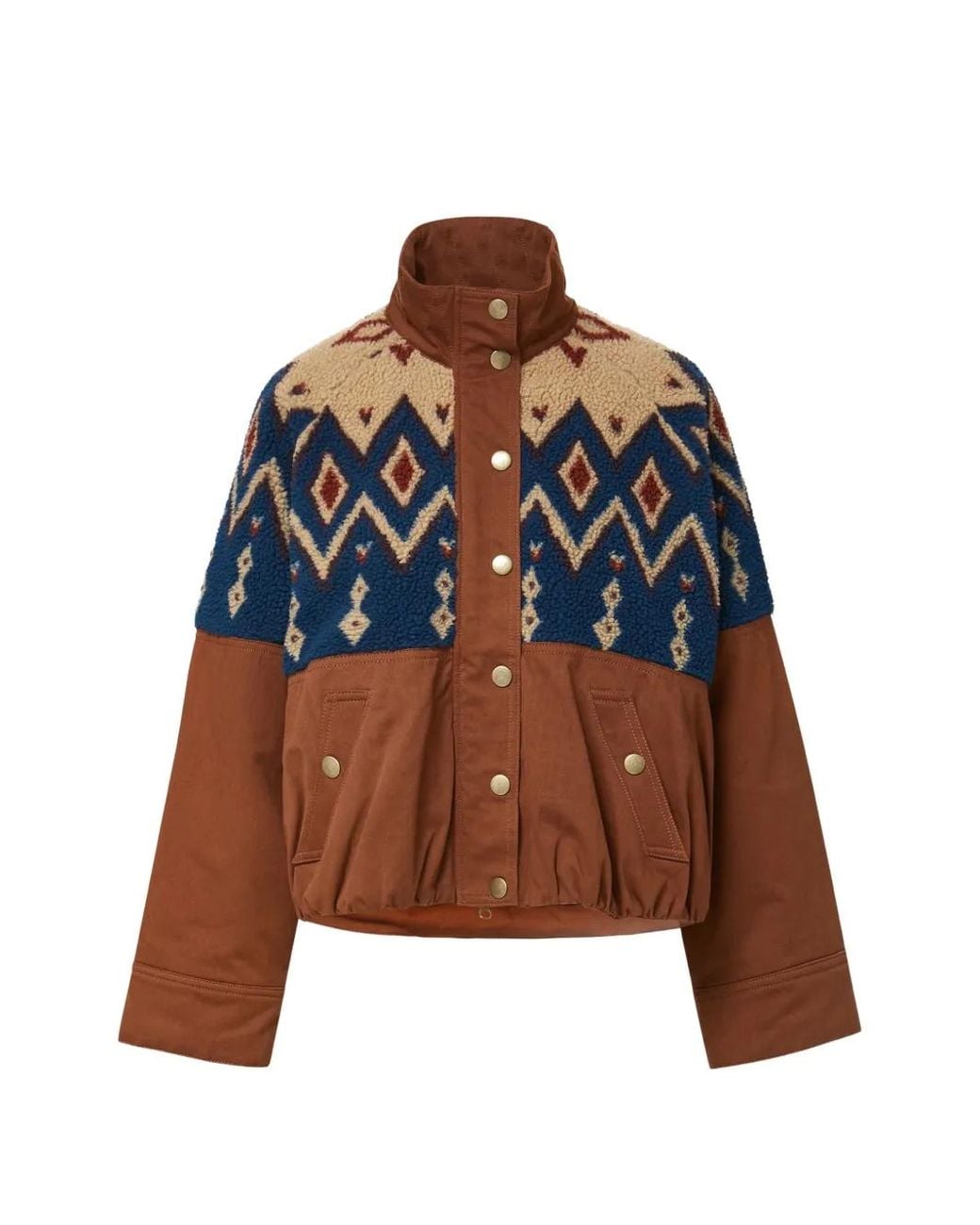 Veronica Beard Brown Knoll Geometric-Pattern Jacket