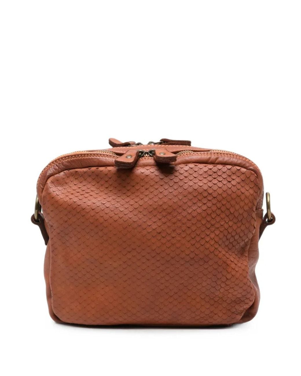 SOMMET Brown Arlo Cobra Leather Shoulder Bag