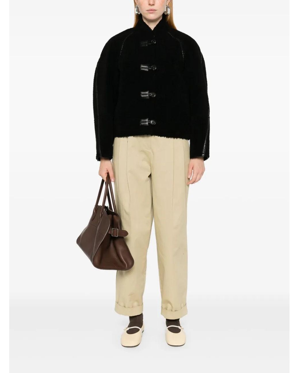 Low Classic Black Faux-Shearling Jacket