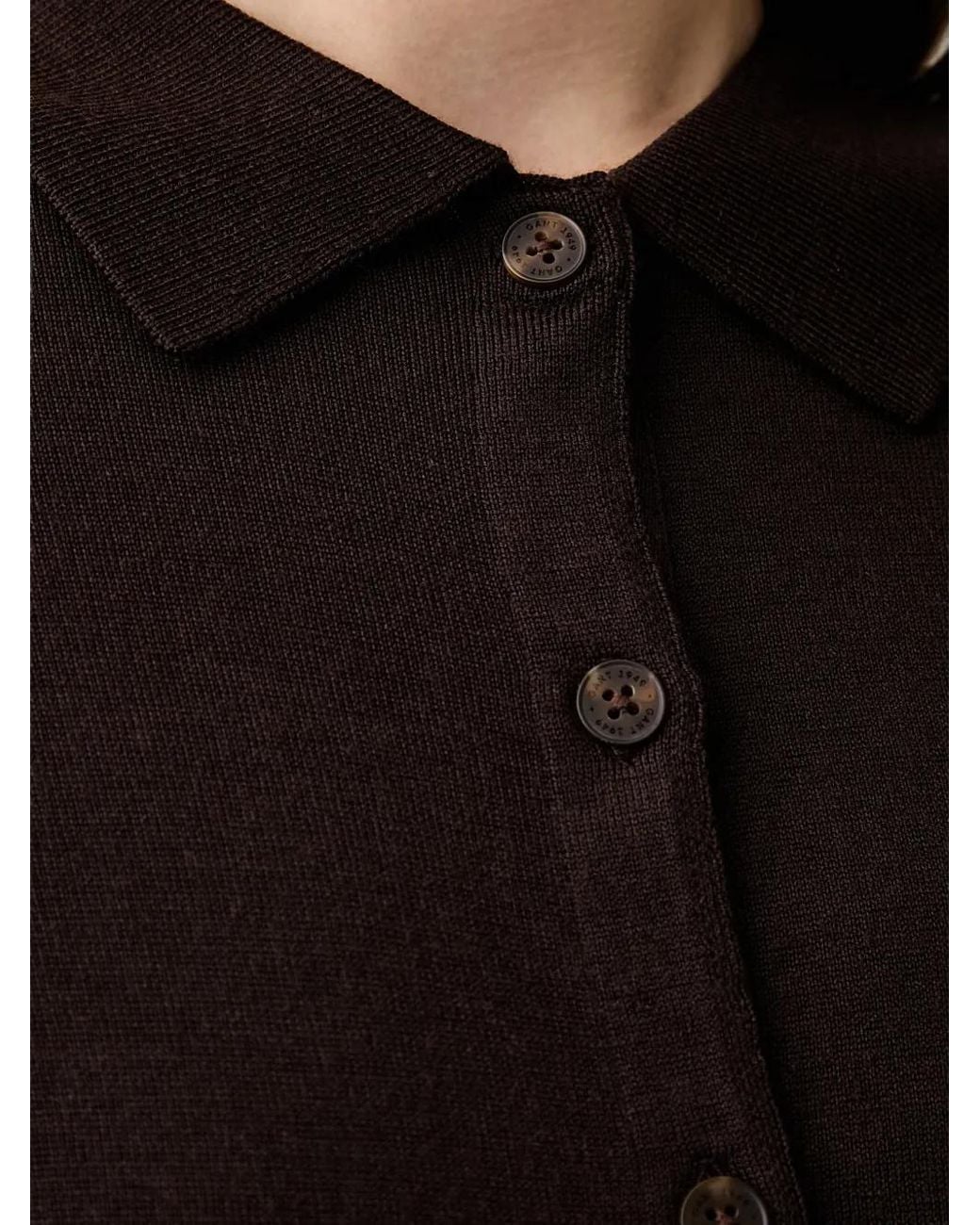 Gant Black Polo-Collar Cardigan