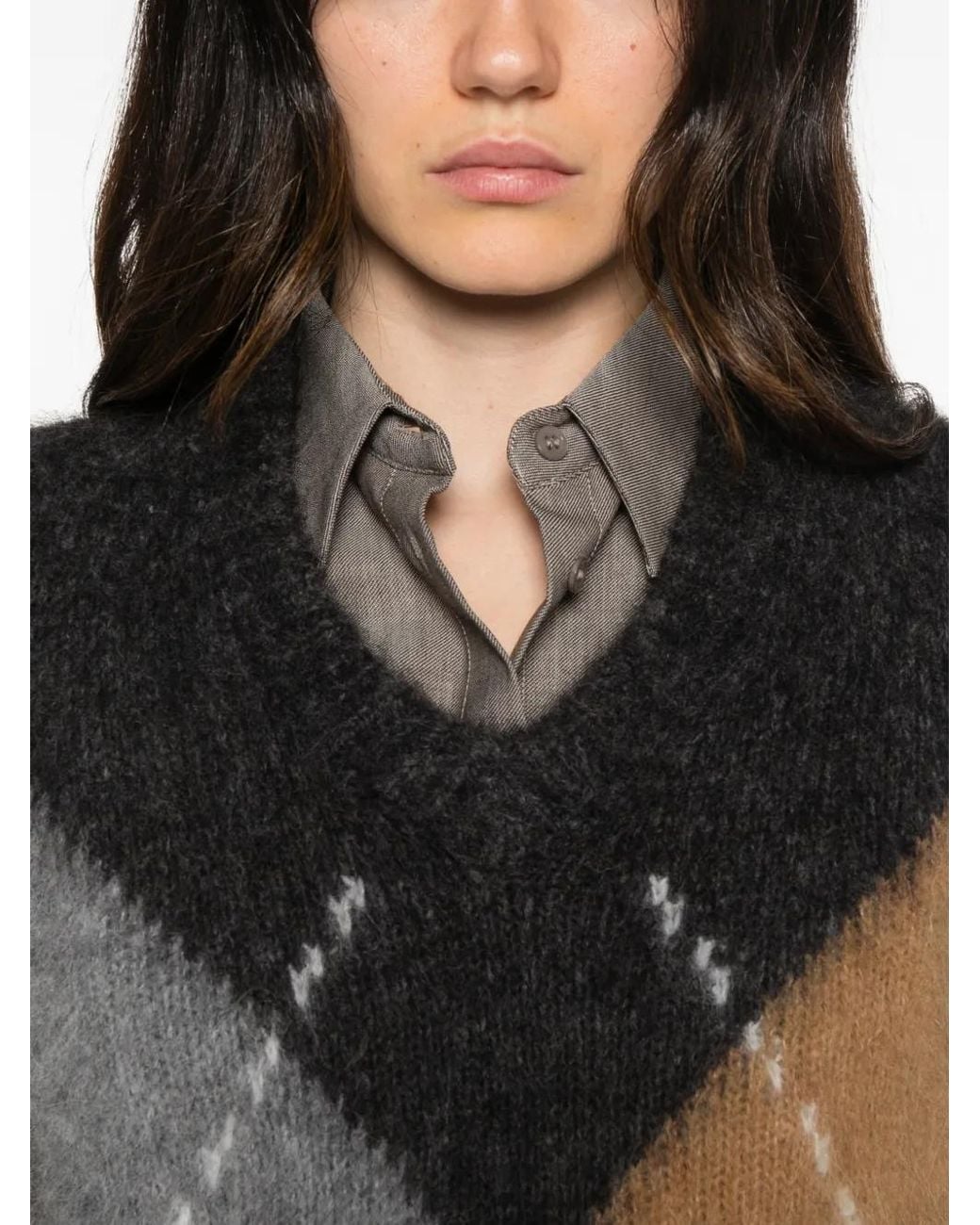 Filippa K Black Pullunder Mit Argyle-Muster