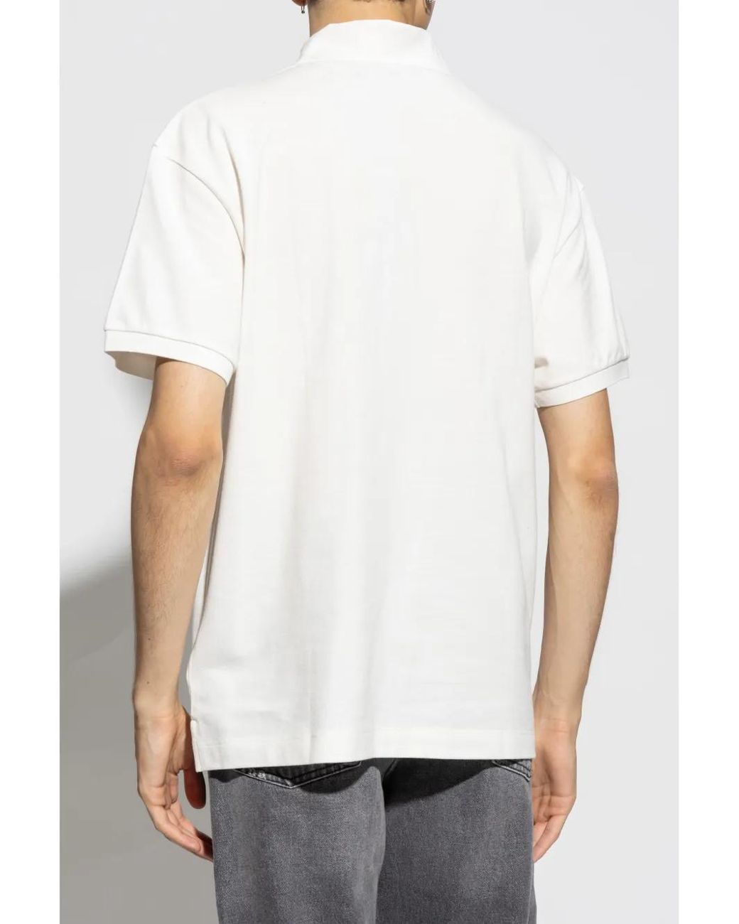 Palm Angels White Logo-Embroidered Polo Shirt for men