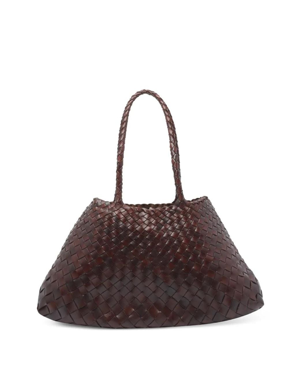 Dragon Diffusion Brown Santa Croce Woven-Leather Tote Bag