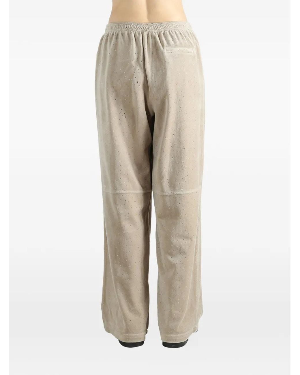 Alexander Wang White Crystal Hotfix Mid-Rise Terry Sweatpants