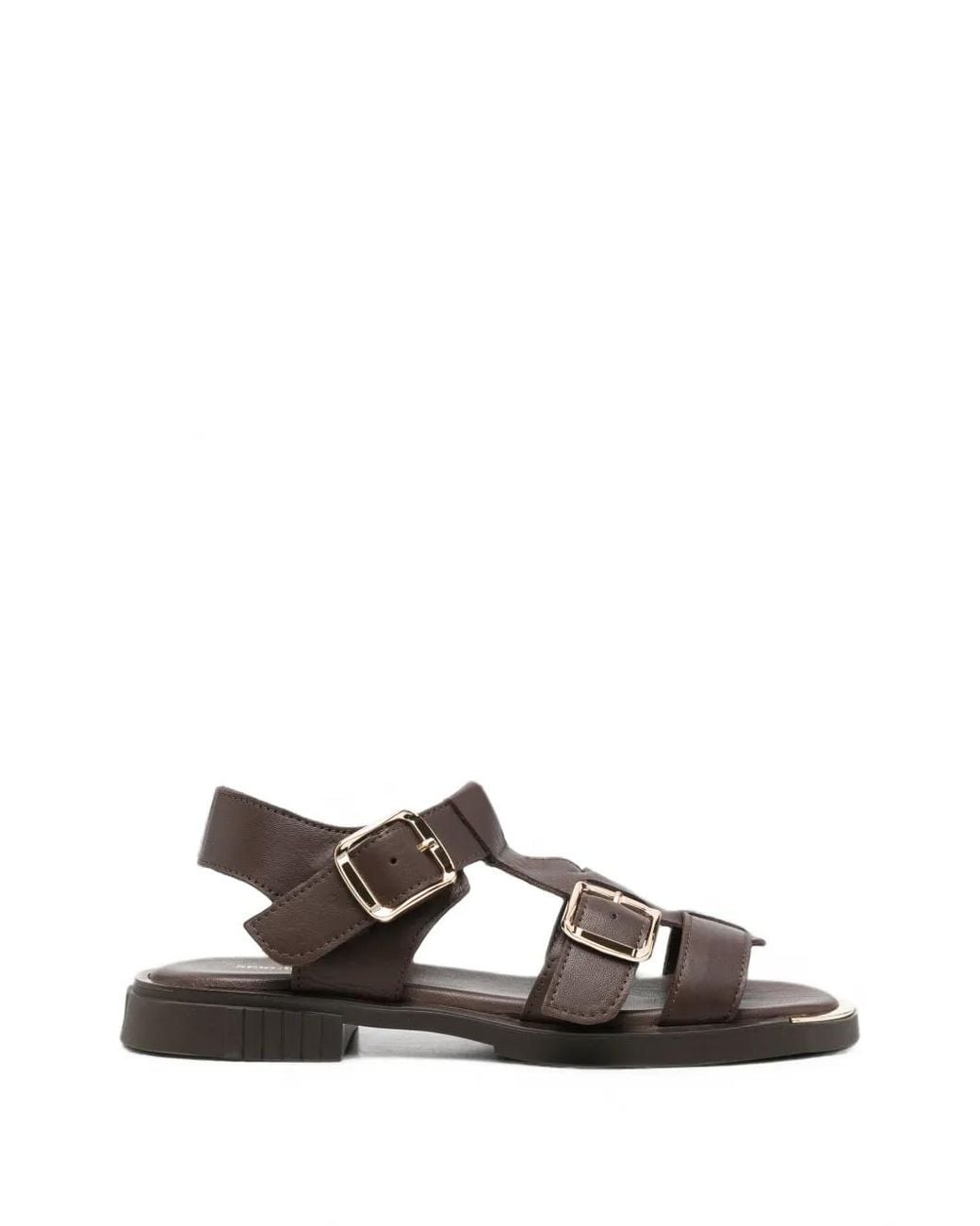 SERGIO MORETTI FIRENZE White Buckle-Fastening Leather Sandals