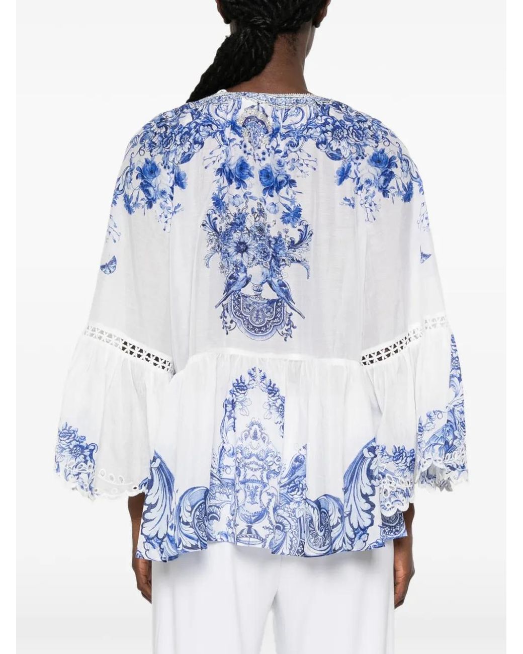 Camilla Blue Blouse À Fleurs Imprimées