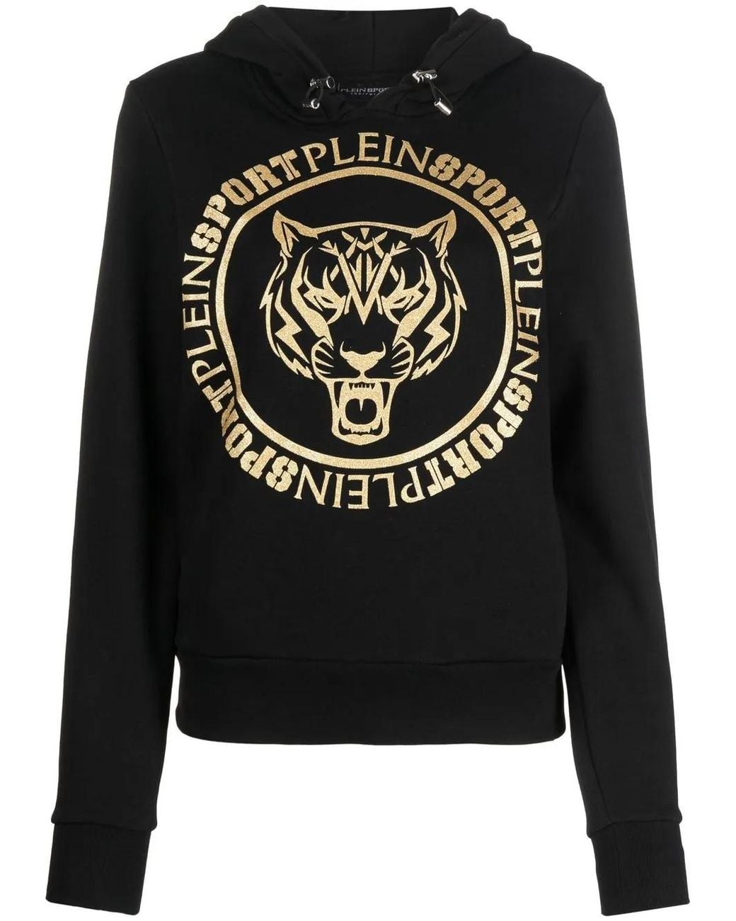 Philipp Plein Black Logo-Print Tiger Hoodie