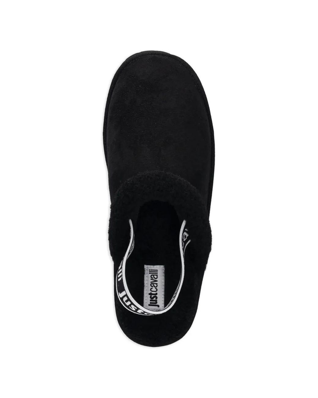 Just Cavalli Black Round-Toe Mules