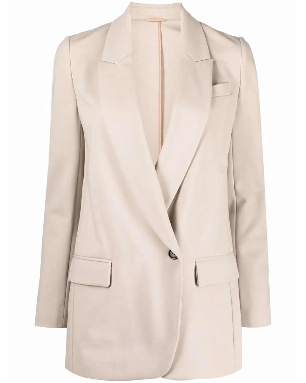 Brunello Cucinelli Natural Notched-Lapel Single-Breasted Blazer