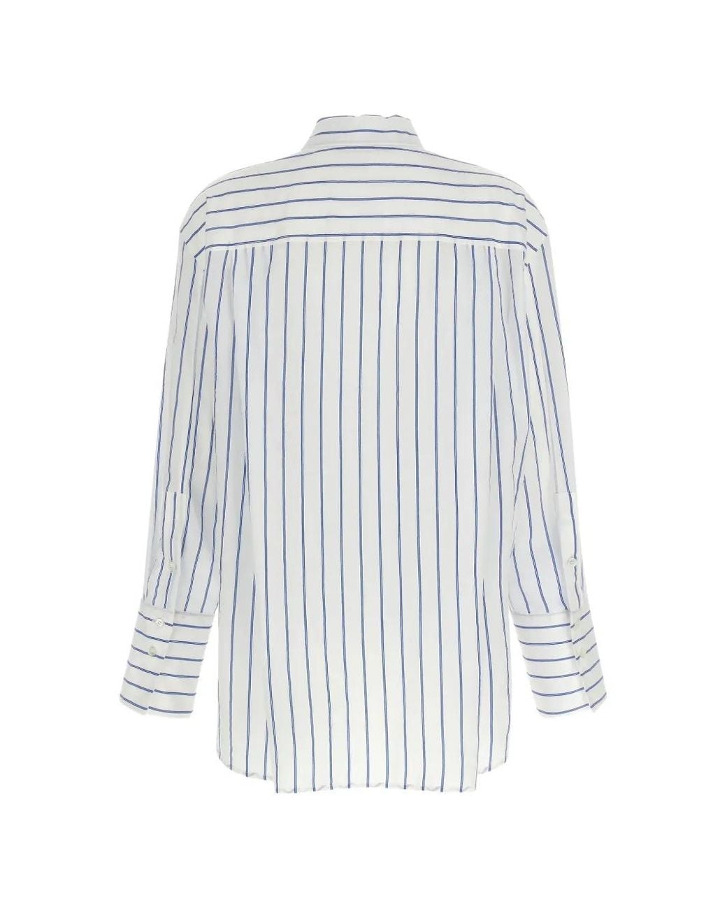 Tela White Dayane Striped Cotton Shirt