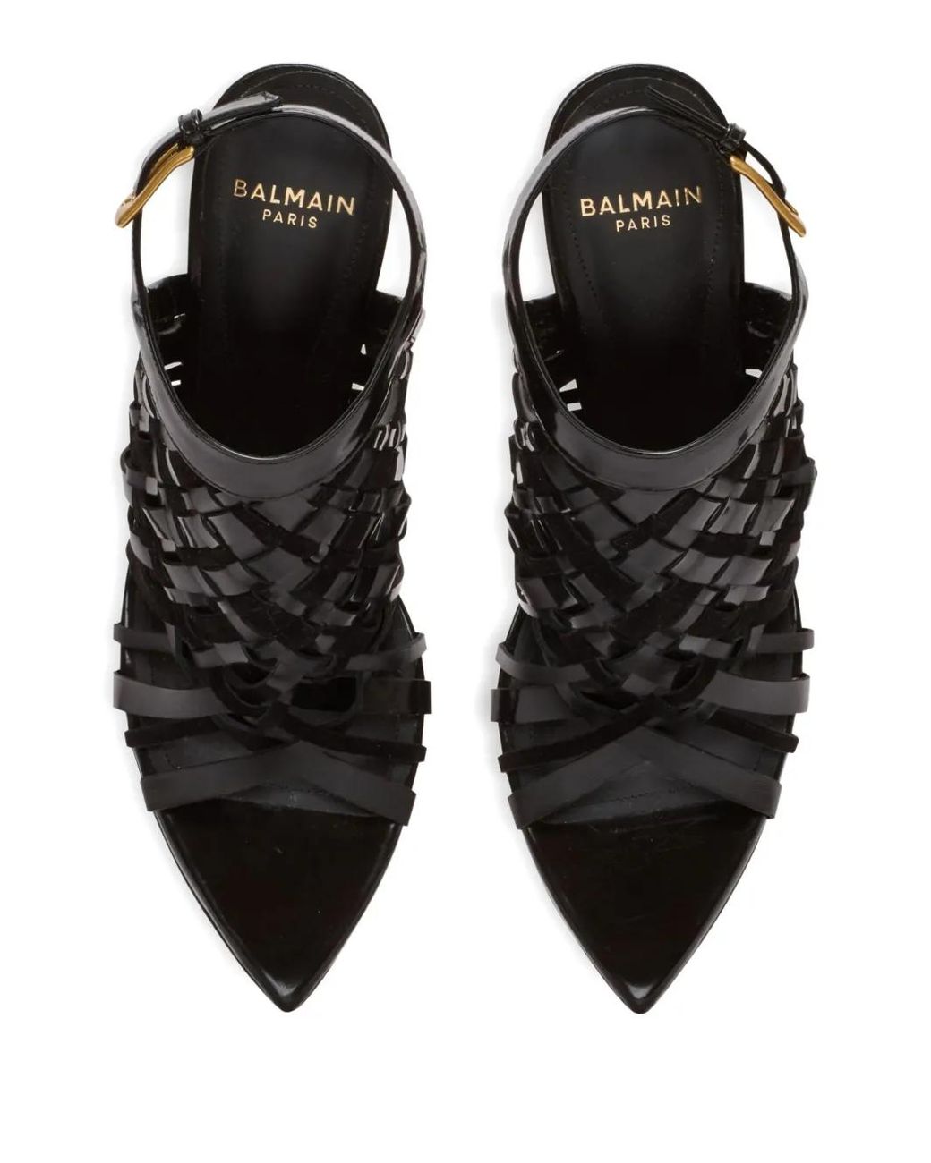 Balmain Black Fringed Open-Toe Sandals