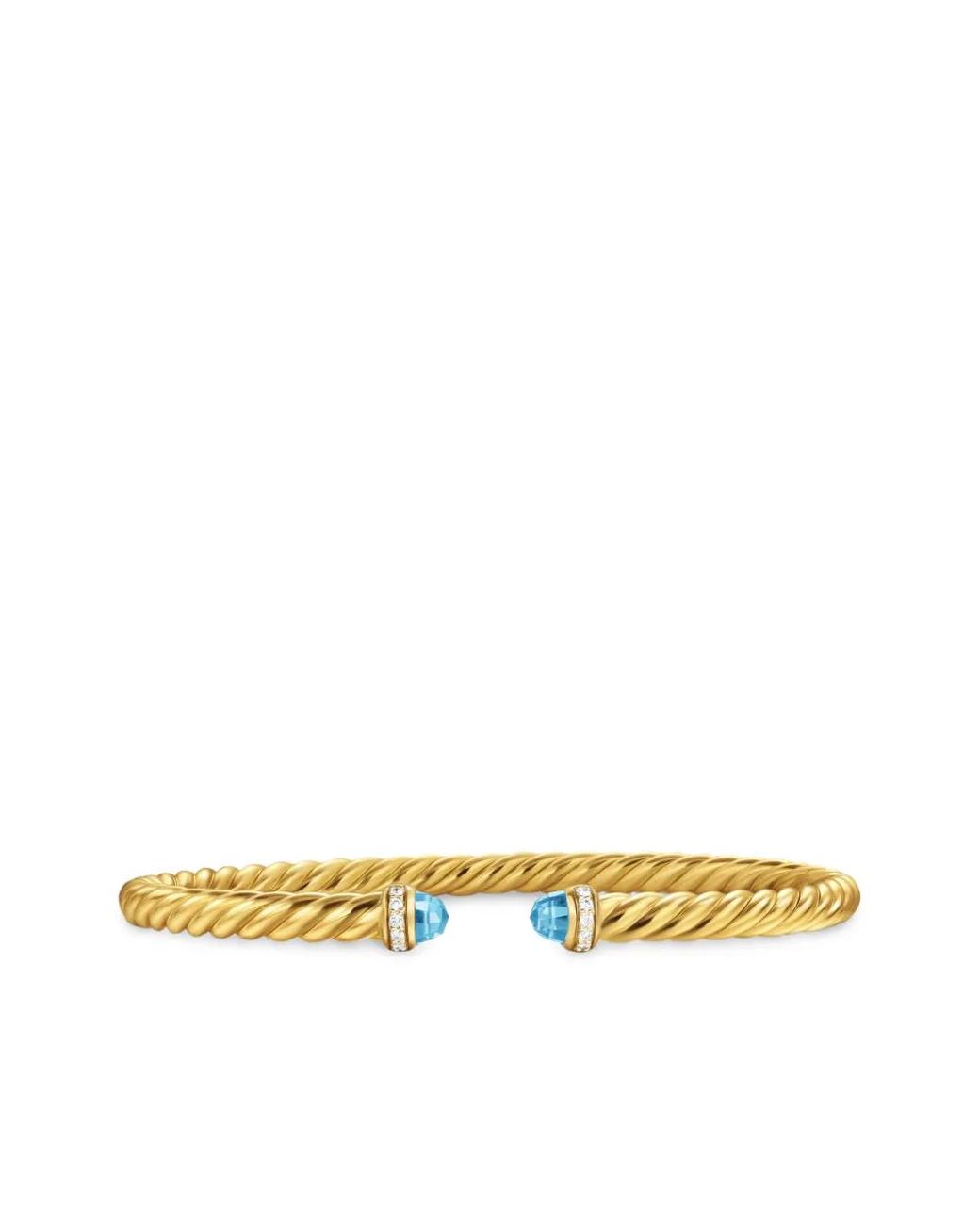 David Yurman Metallic 18Kt Cablespira Topaz And Diamond Bracelet (4Mm)