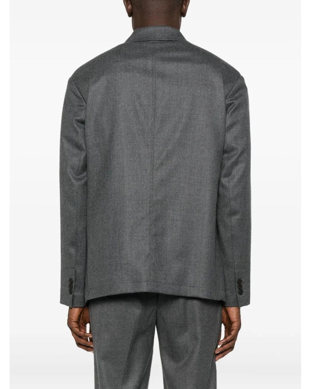 Emporio Armani Gray Wool-Blend Shirt Jacket for men