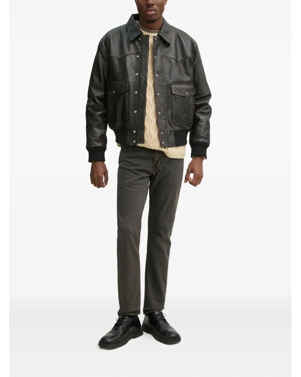 Levi's Brown 502 Logo-Patch Jeans for men