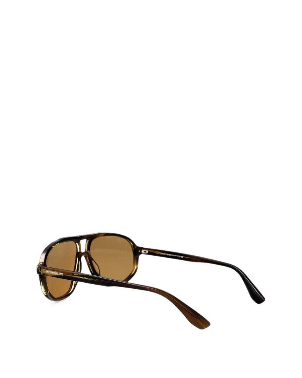 Emporio Armani Metallic Lunettes De Soleil Pilote À Effet Écaille De Tortue for men
