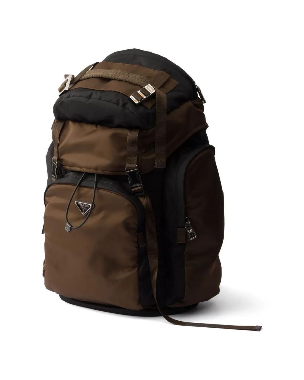 メンズ Prada ロゴプレート バックパック Black
