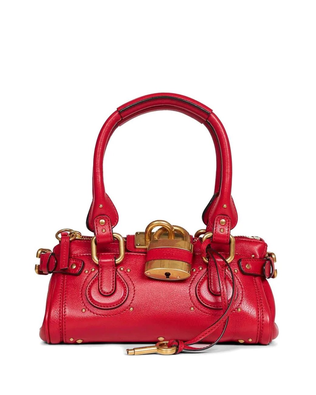 Chloé Red Paddington Leather Shoulder Bag