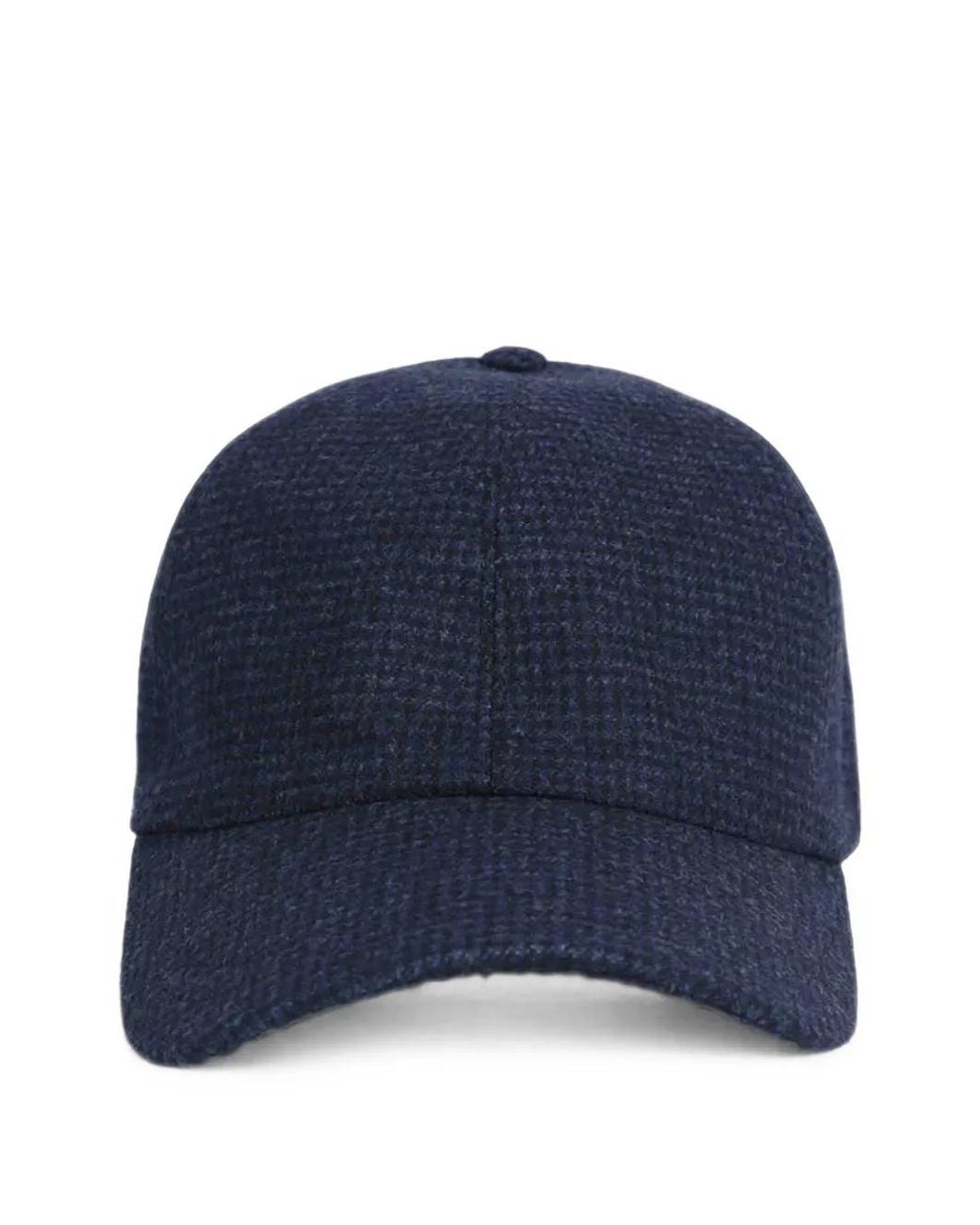Borsalino Blue Hiker Houndstooth Wool Baseball Cap for men