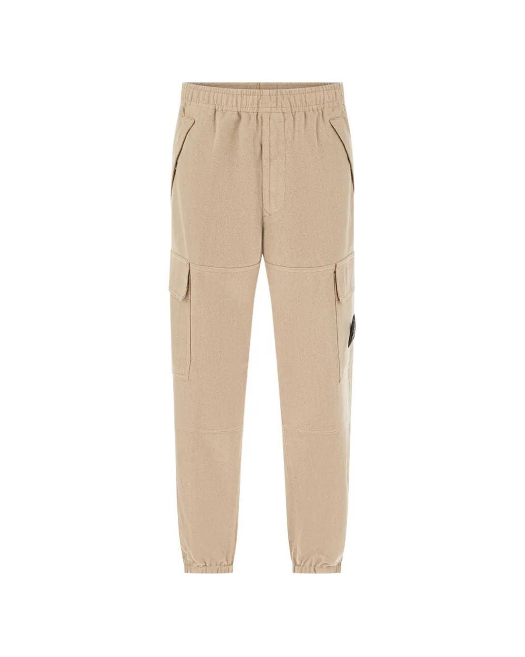 Stone Island Natural Pantalon De Jogging En Flanelle De Laine Et Nylon Tc 3100050 for men