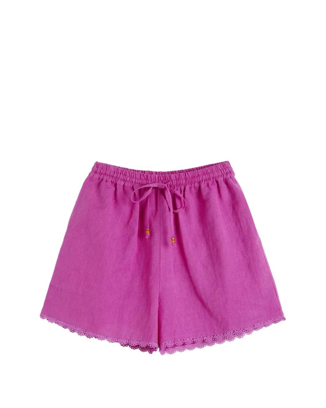 Chinti & Parker Purple Scallop-Trim Shorts