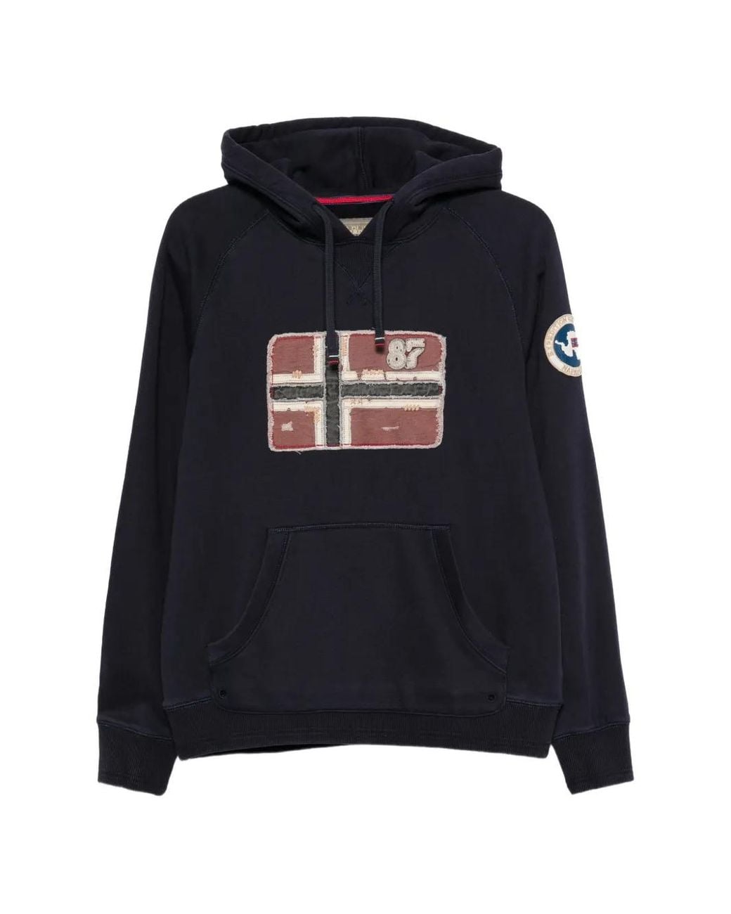 Napapijri Black Flag-Patch Hoodie for men