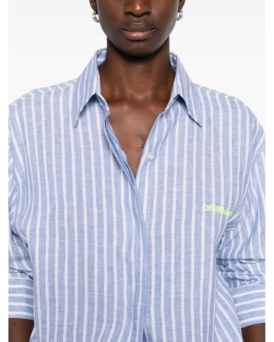 Off-White c/o Virgil Abloh White Striped Shirt Dress