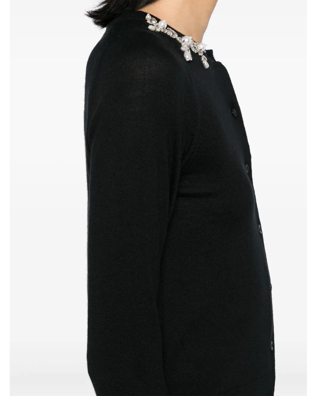 Cárdigan Con Collar Roto Simone Rocha de color Black
