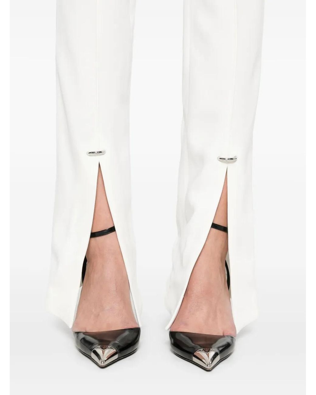 Mugler White Pierced Trousers
