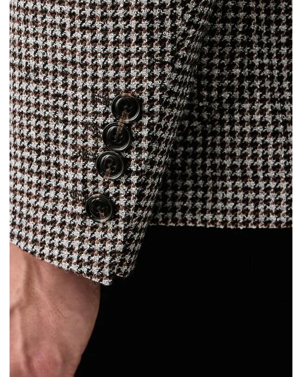 Joop! Black Houndstooth-Pattern Single-Breasted Blazer for men
