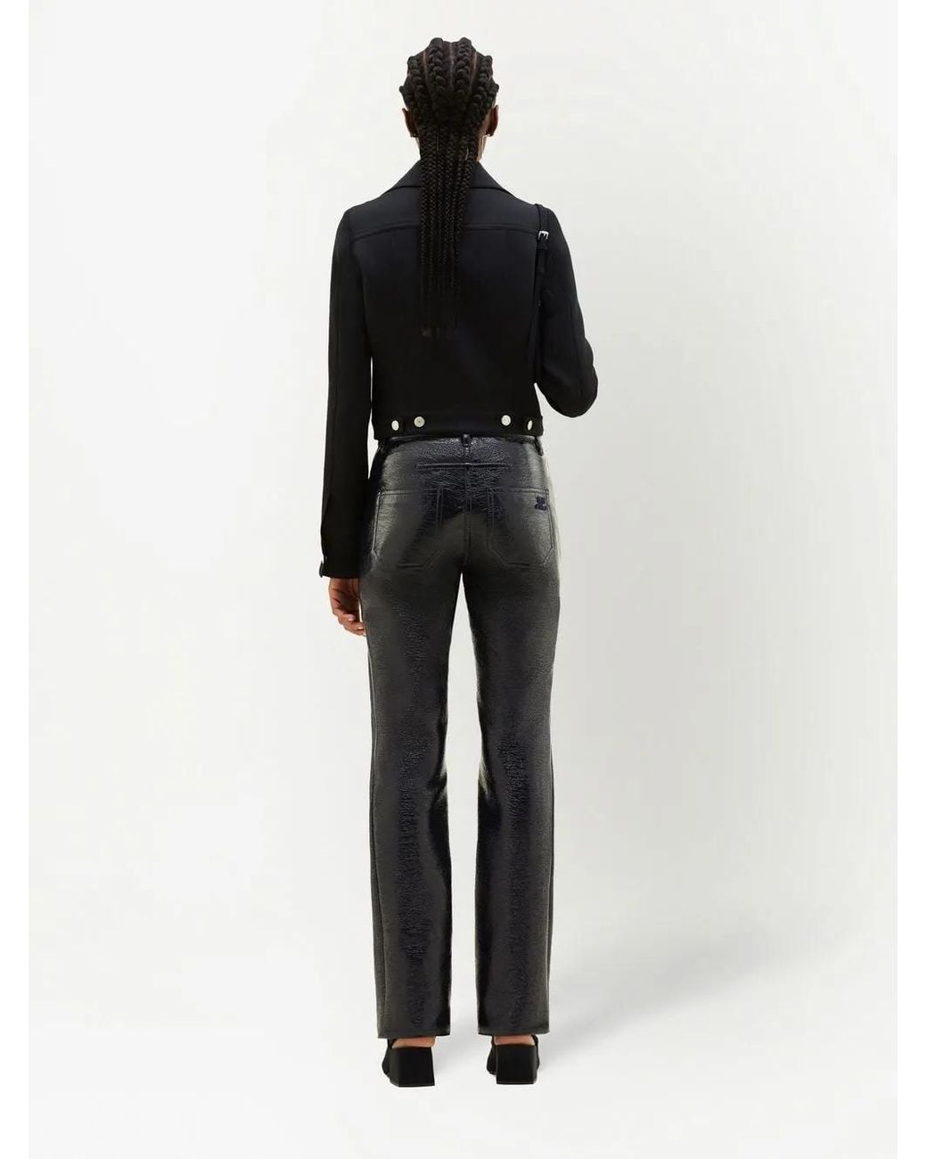 Courreges Blue Reedition 5-Pocket Vinyl Trousers