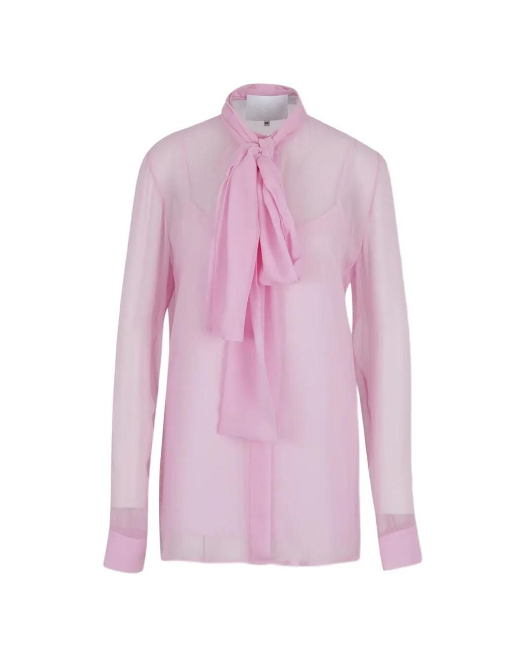 Costarellos Pink Tie-Neck Blouse