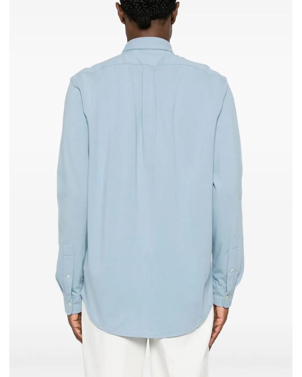 Polo Ralph Lauren Blue Polo Pony-Embroidered Cotton Shirt for men
