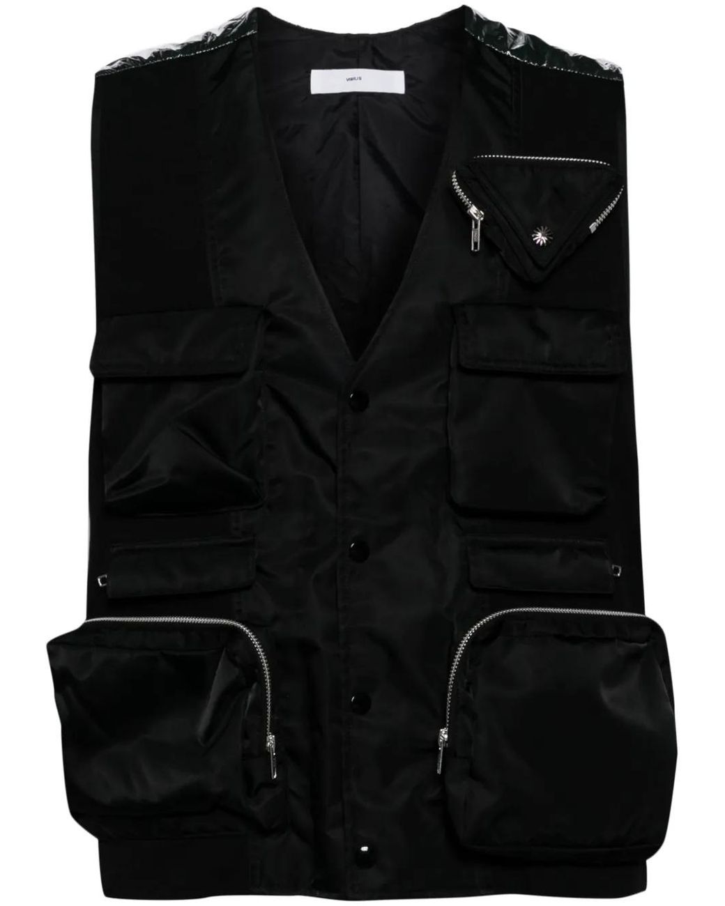 Toga Black Multi-Pocket Padded Gilet for men