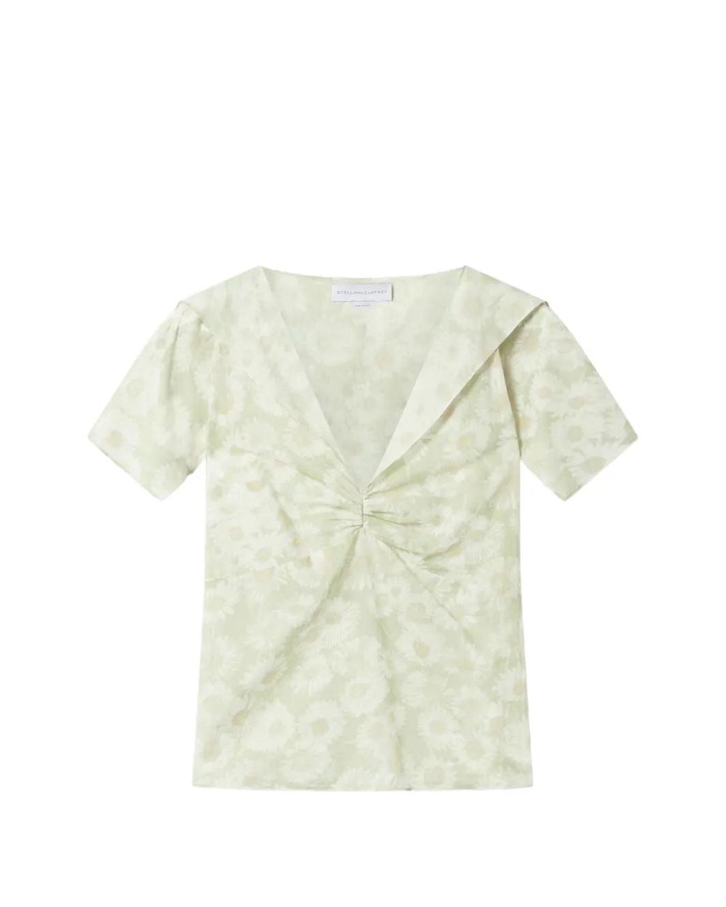 Stella McCartney White Haut Imprimé À Mancherons
