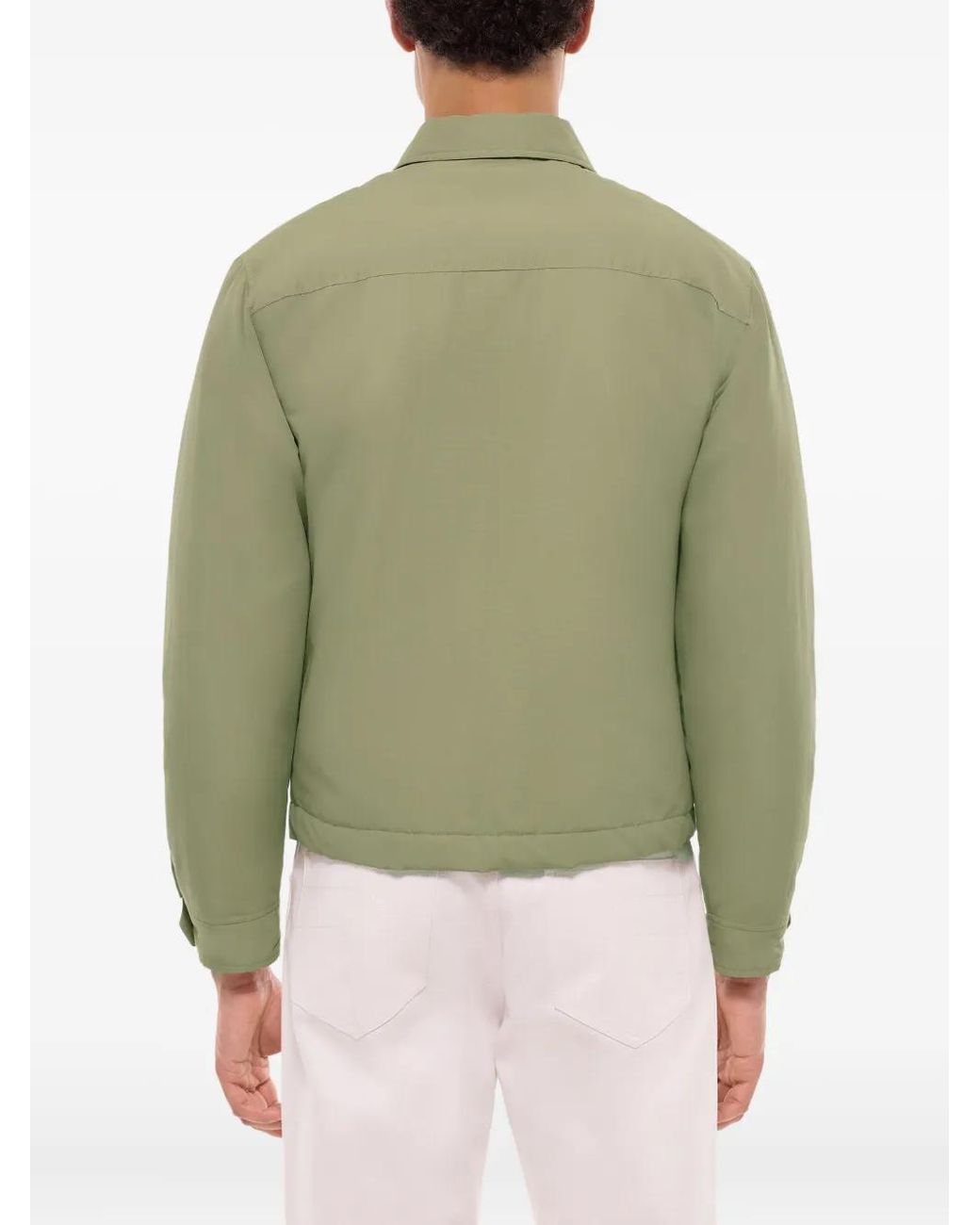 Fursac Green Zip-Front Collared Jacket for men