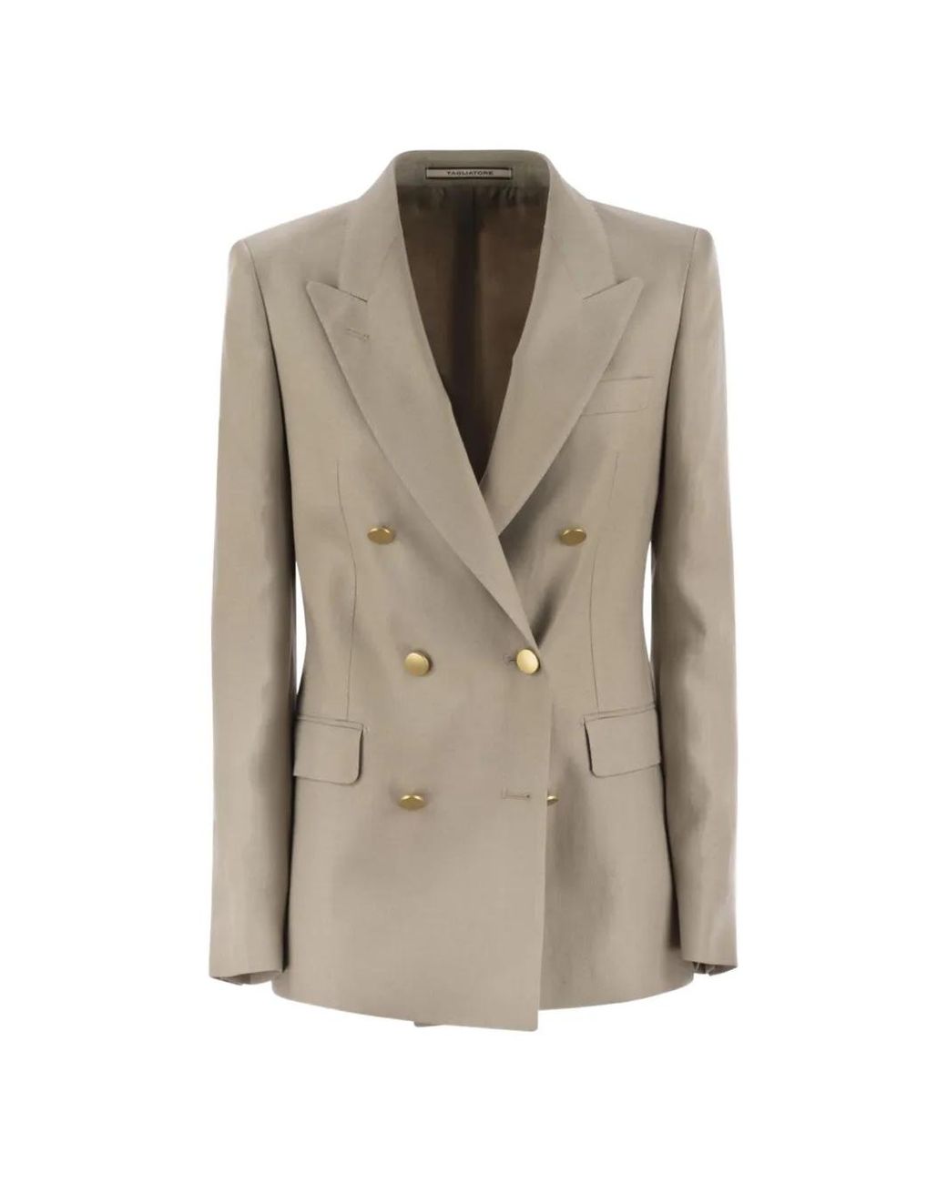Tagliatore Natural Double-Breasted Buttoned Blazer