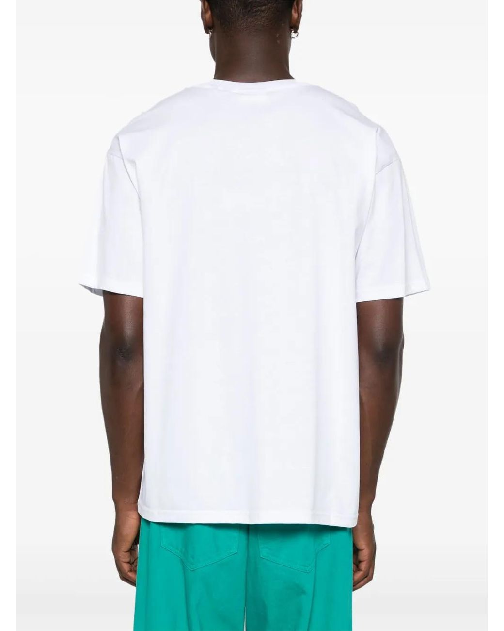 Gcds White T-Shirt With Embroidery for men