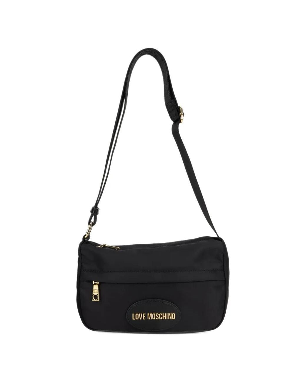 Love Moschino Black Logo-Plaque Shoulder Bag