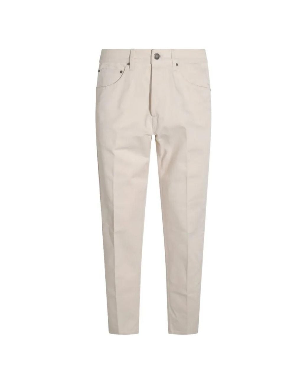 Lardini White Pressed-Crease Five-Pocket Jeans for men