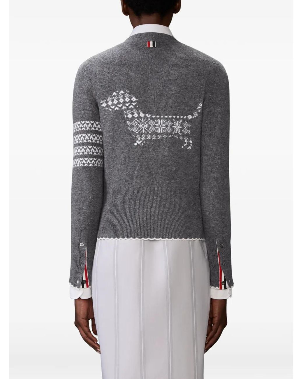 Thom Browne Gray Holiday Merino Hector Intarsia Cardigan