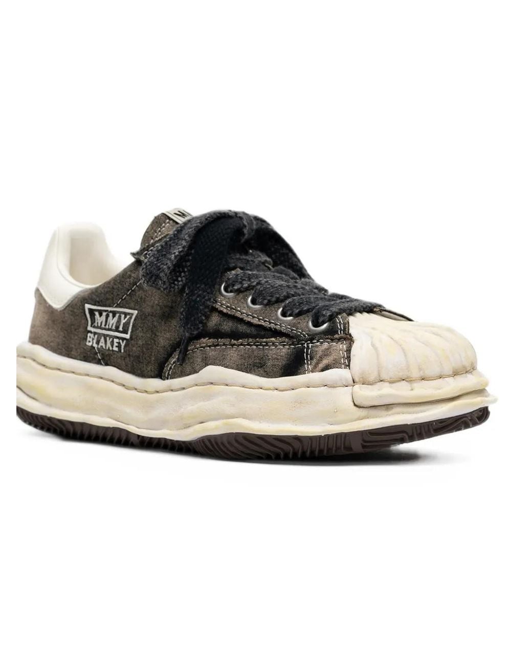 Maison Mihara Yasuhiro Black Blakey Bleached-Canvas Sneakers for men