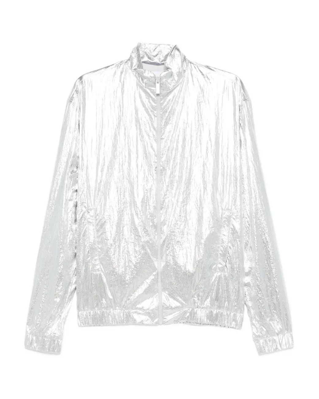 MEDEA White Metallic-Effect Zip-Up Jacket